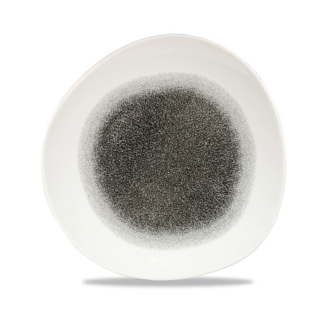 Круглая пластина raku quartz black, 210 мм