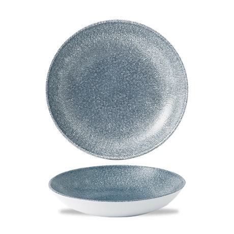 Raku topaz blue coupe bowl, 182mm