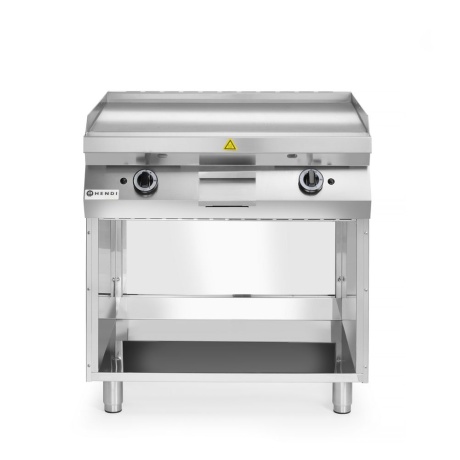 Gas grill hob, smooth, on a cabinet enclosed on 3 sides, hendi, kitchen line, 2 heating zones, each with 3 burners, total power: 10 kw, 10kw, 800x700x(h)900mm
