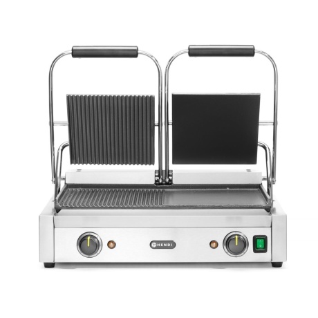Kontaktgrill HENDI, kahepoolne, 1/2rihv + 1/2sile