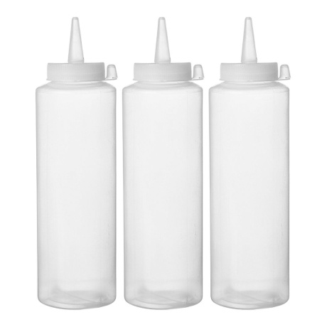 Dispenser bottle set - 3 pcs, hendi, 0,35l, transparent, 3 pcs., ā€55x(h)205mm
