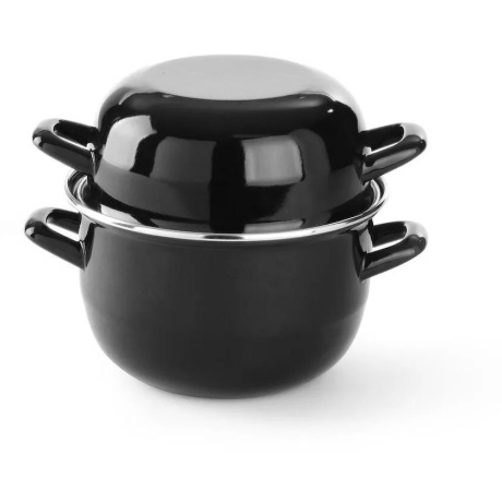 Mussel pan - with lid, hendi, 2,5l, ā€200x(h)180mm
