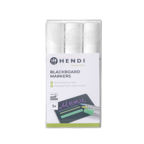 Blackboard markers 15 mm, hendi, 3 white markers