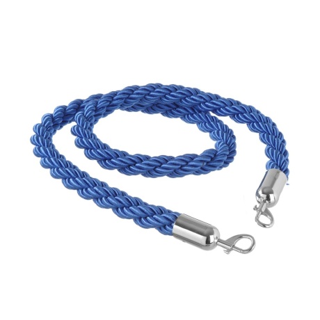 Barrier ropes, hendi, blue with polished hook, blue, (l)1500mm