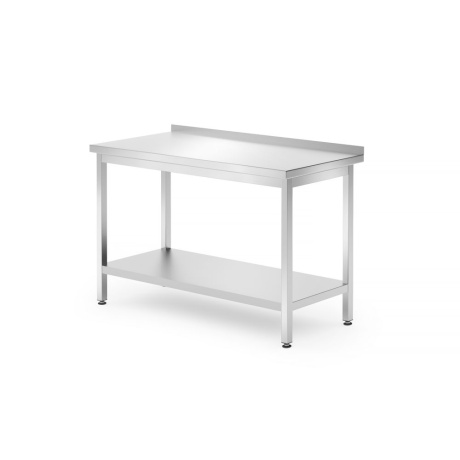 Wall table with a shelf ā€“ bolted, depth 700 mm, hendi, kitchen line, 1200x700x(h)850mm