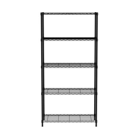 Storage rack with 5 shelves, hendi, black, 910x455x(h)1830mm