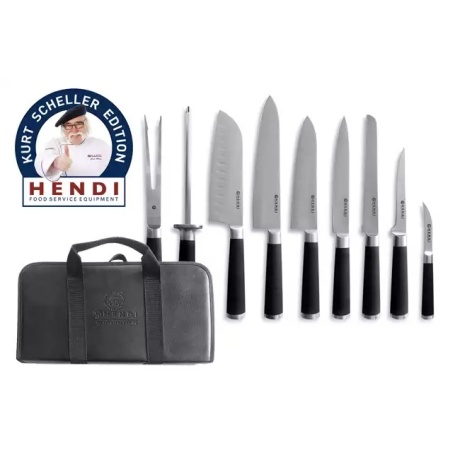 9-piece knives set, hendi, black, 445x260x(h)65mm