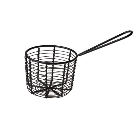Ümmargune prantsuse friikartulite korv, must, 83mm