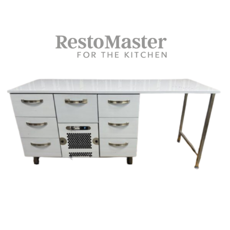 Refrigerated counter 190cm, 7 drawers, extended work surface