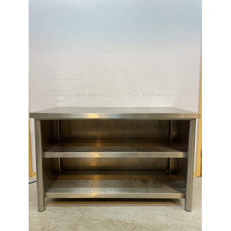 Рабочий стол из нержавеющей стали с 2 полками 1200x600x750 мм