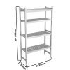 Alumiiniumist põrandariiul 952x460x1800mm