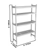 Alumiiniumist põrandariiul 1070x460x1800mm