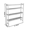 Alumiiniumist põrandariiul 1486x460x1685mm, anodeeritud